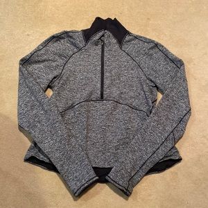 Lululemon Always Alert Half Zip Heathered Black Size 12